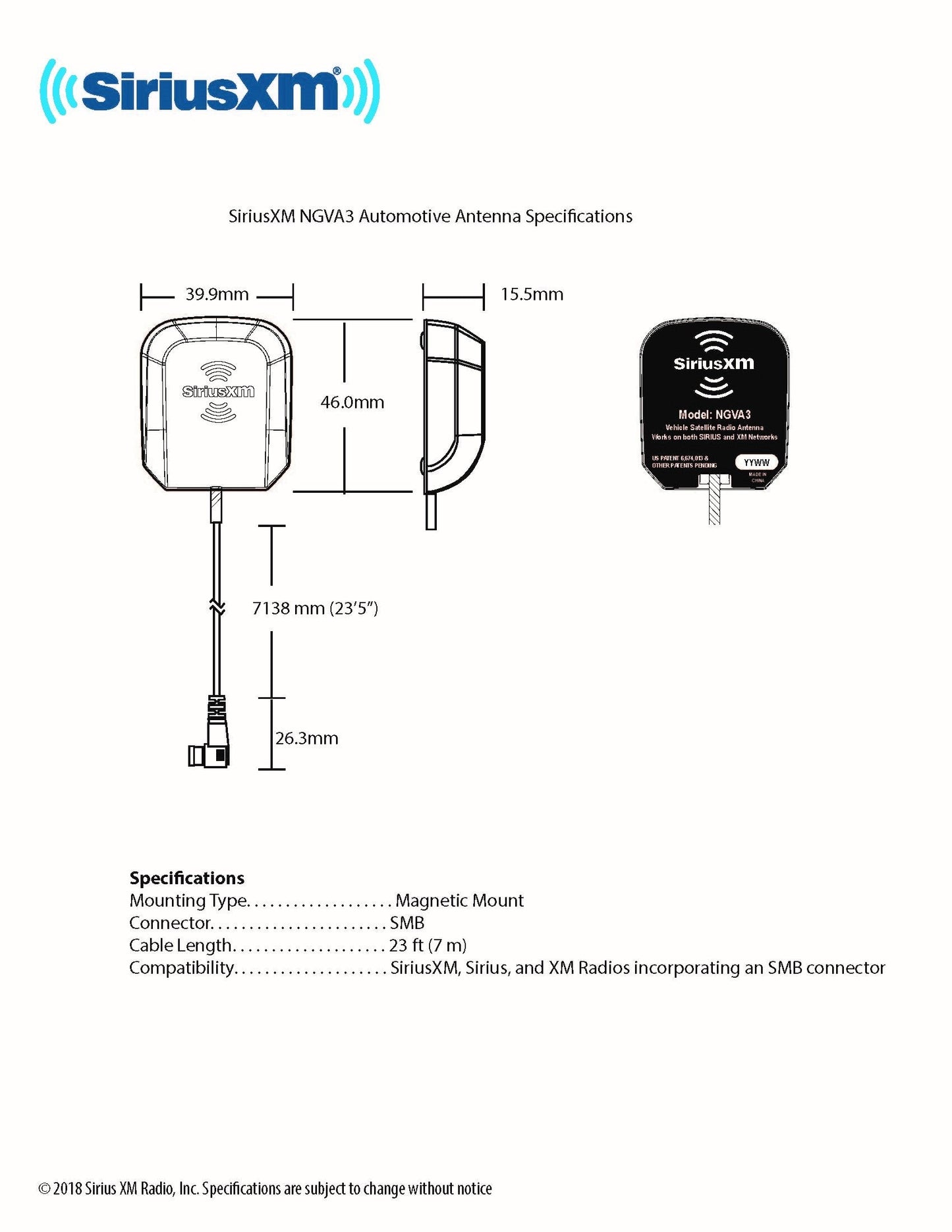 SXV300 SiriusXM Connect Vehicle Tuner